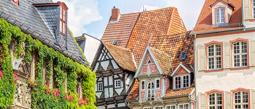 Alte Häuser in einer Deutschen Innenstadt